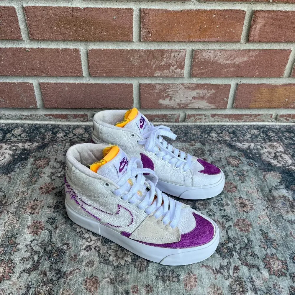 Nike SB Zoom Blazer Mid Edge / Men 4 Women 5.5 / White Viotech Purple DA2189-100